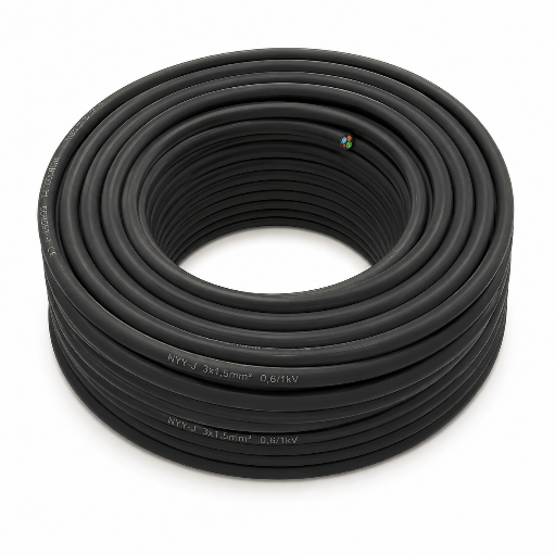 NYY-J Erdkabel 3x1,5 mm² starr